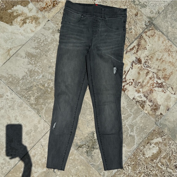 SPANX Distressed Grey Skinny Jeans Leggings Size S/P - Picture 7 of 9